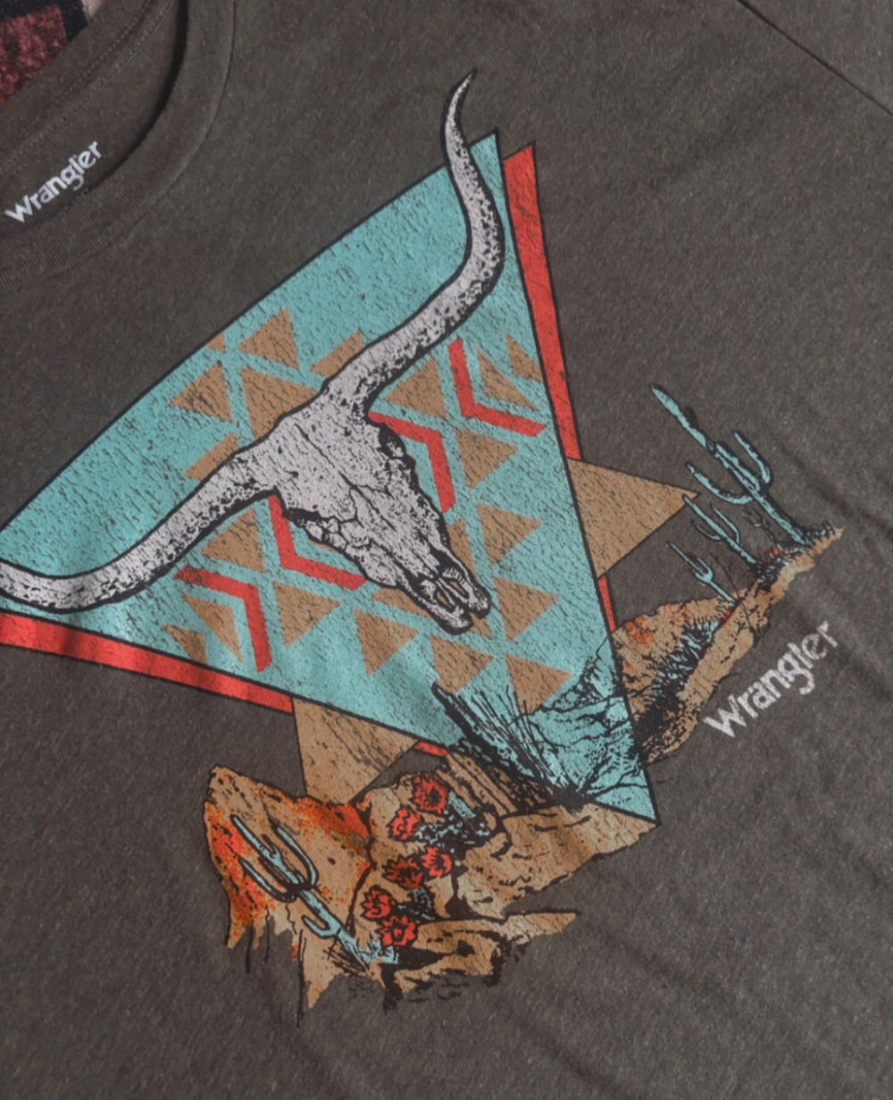 wrangler longhorn cow skull tee tshirt